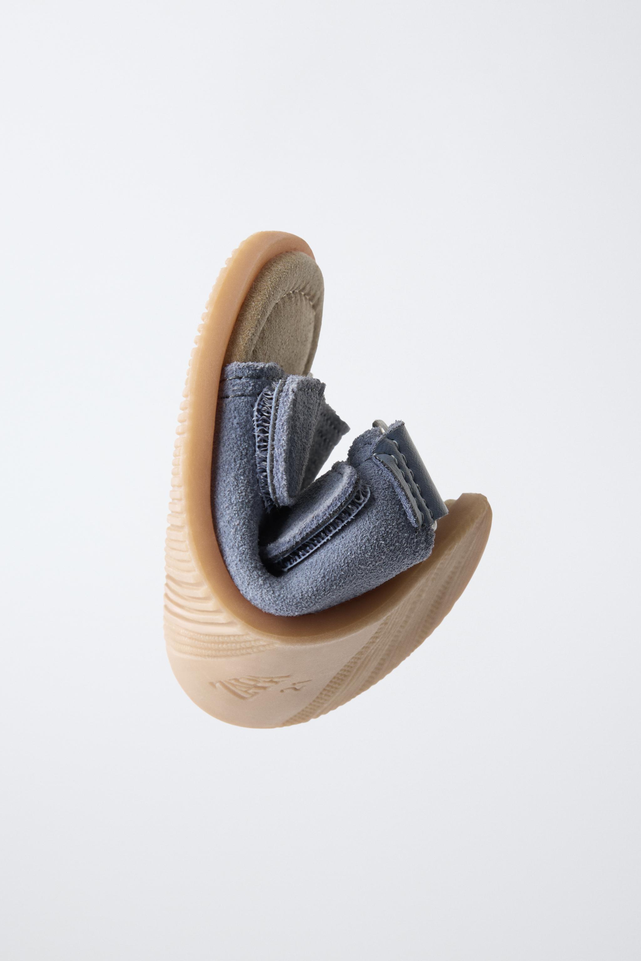 SANDALES PIEDS NUS DOUBLE BRIDE EN CUIR